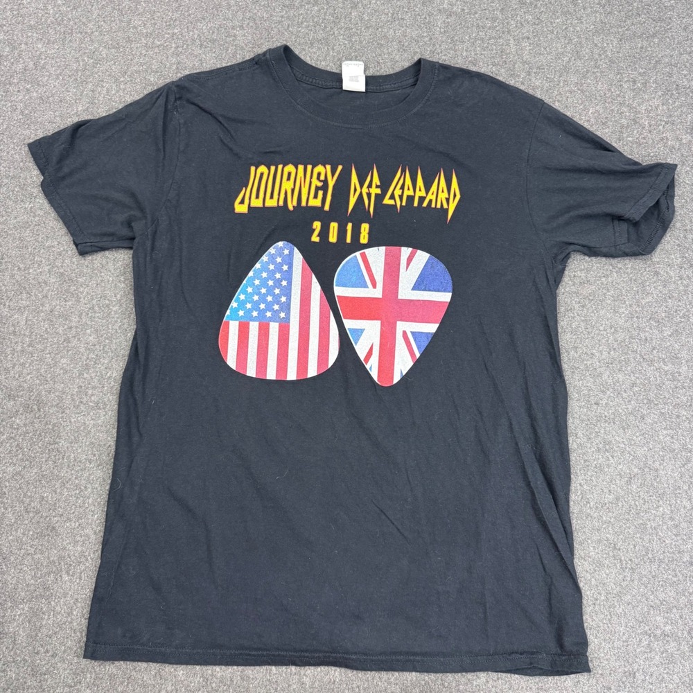 Journey Def Leppard 2018 Tour Shirt Black Mens Large Concert Tee